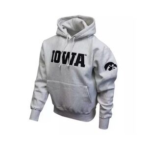Signature Soft and Thick Light Gray Iowa Hoodie Sweatshirt NWT